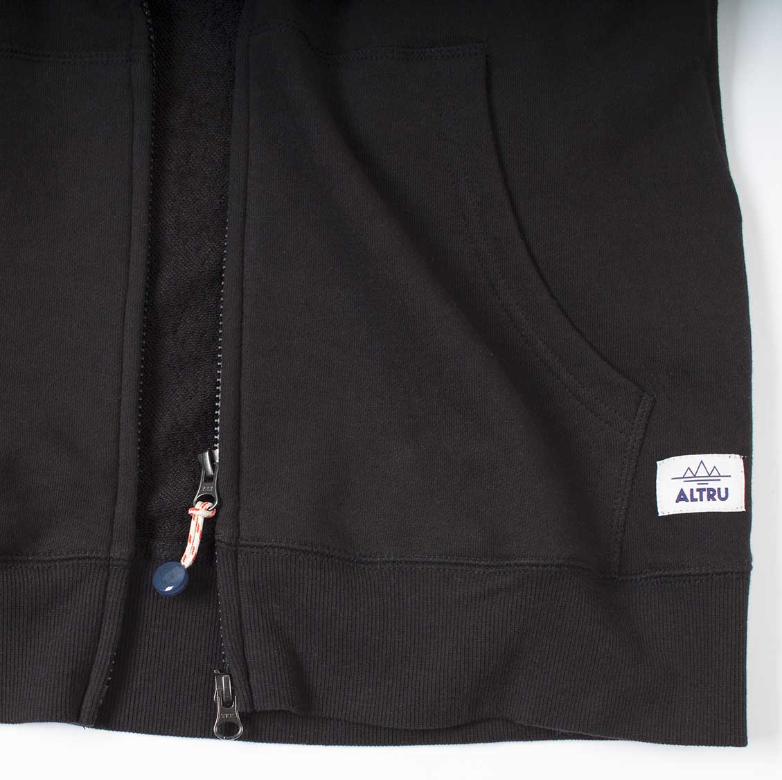 BLACK ZIP-UP CUSTOM FIT HOODIE - Image 3