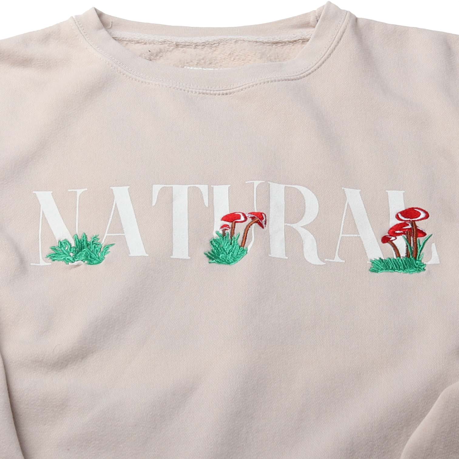 Embroidered Mushroom Fleece Crewneck Sweatshirt - Image 3