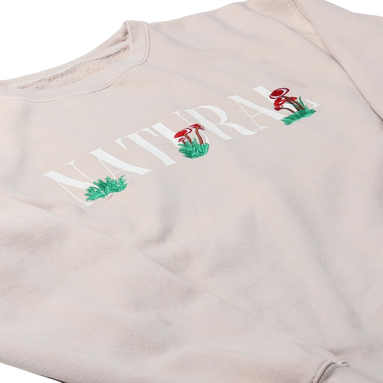 Embroidered Mushroom Fleece Crewneck Sweatshirt - Image 4