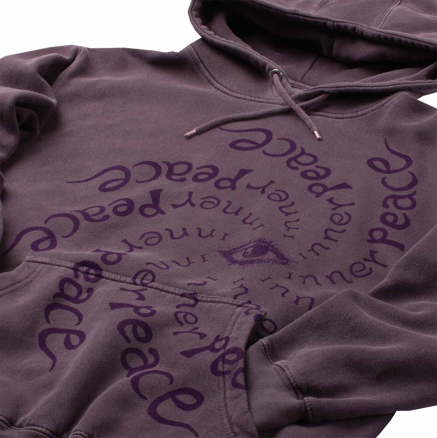 Inner Peace Garment Dyed Vintage Style Hoodie Sweatshirt - Image 3