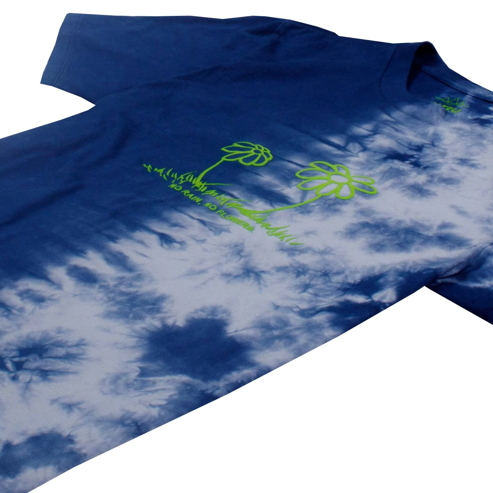 NO RAIN NO FLOWER puff ink HALF tie-dye tee - Image 4