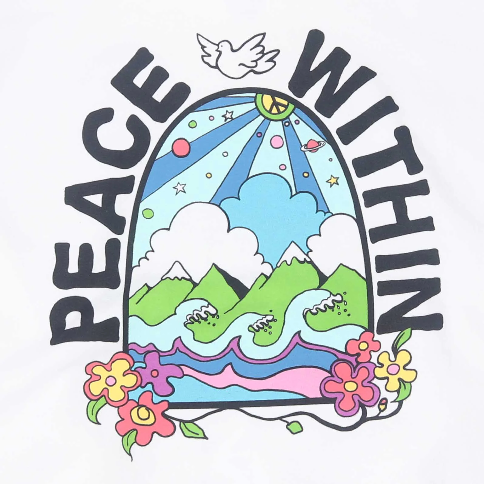 Peace Within White Fleece Hoodie - Image 4