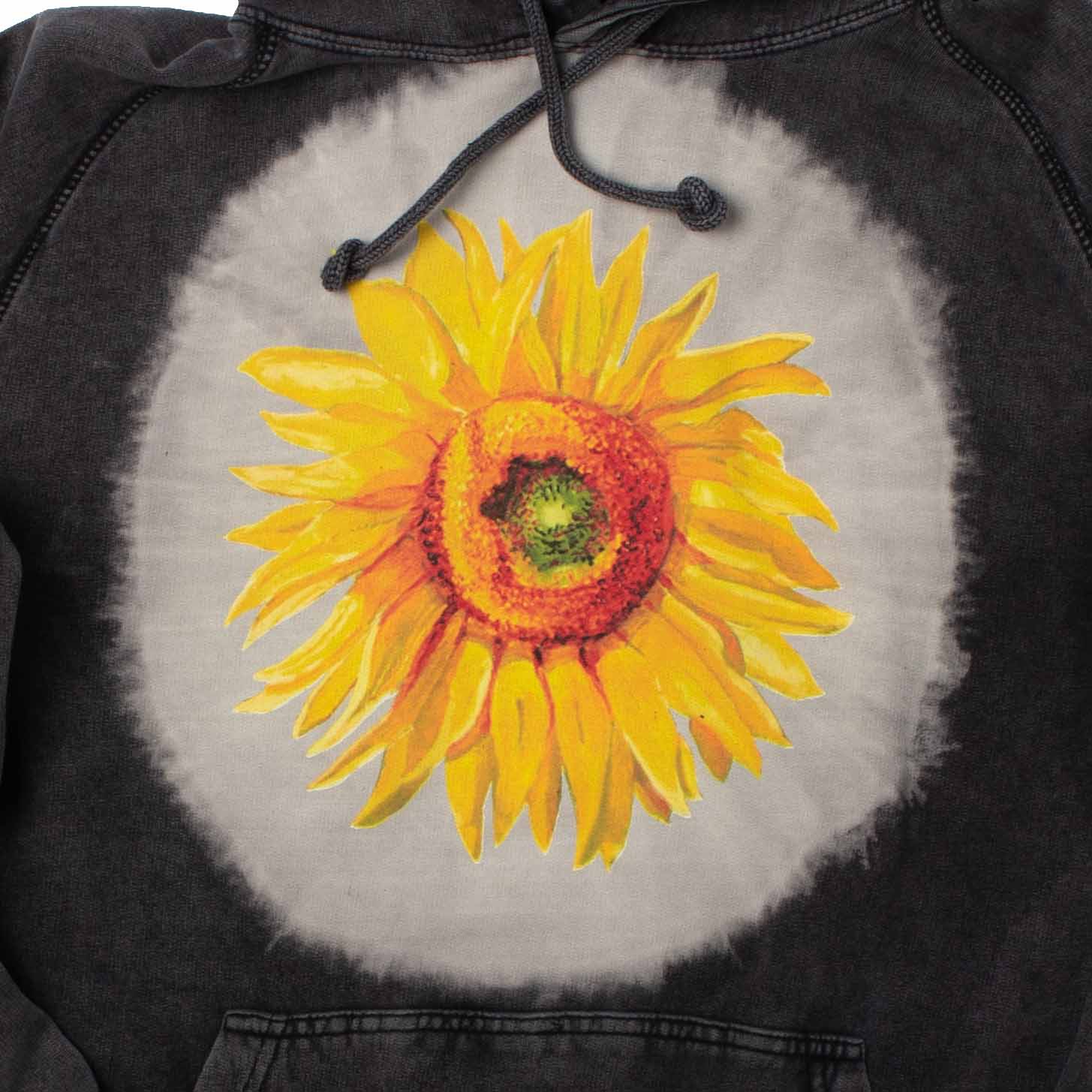 Van Gogh Big Sunflower Black Hoodie - Image 3