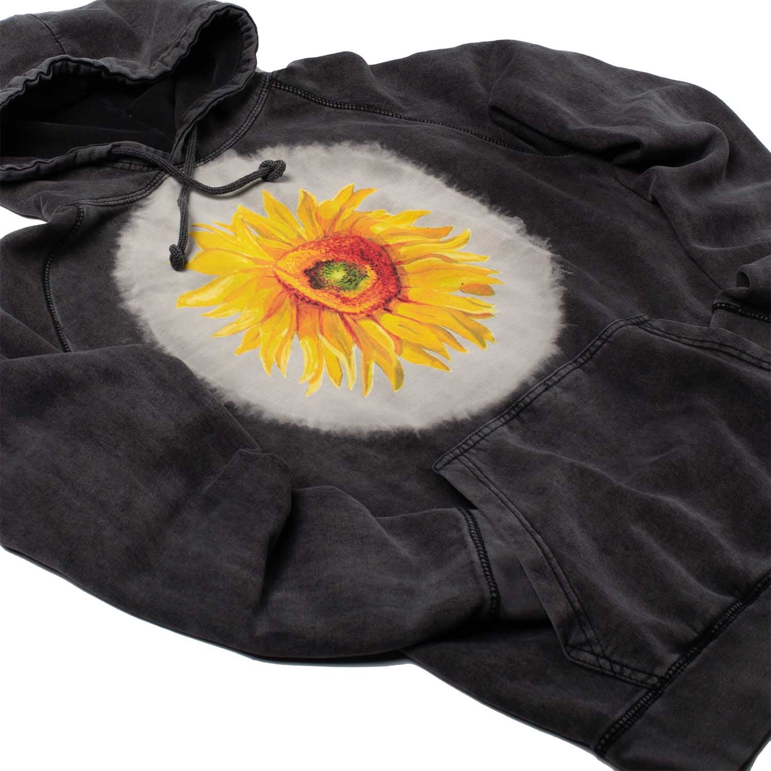 Van Gogh Big Sunflower Black Hoodie - Image 5