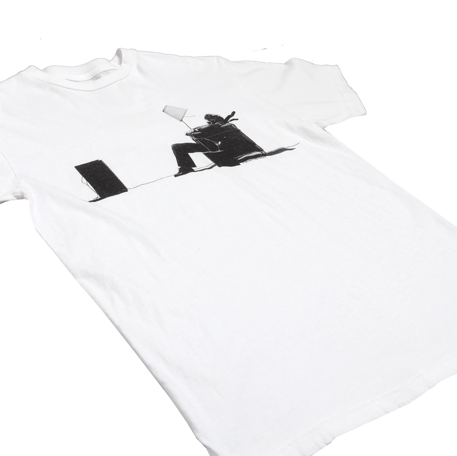 Maxell Blown Away Guy graphic white t-shirt by Altru Apparel - Image 3