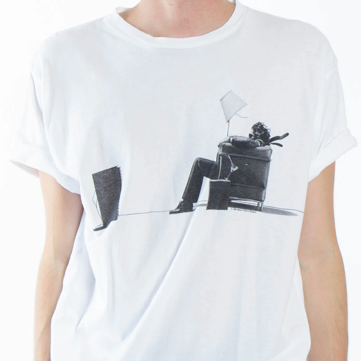 Maxell Blown Away Guy graphic white t-shirt by Altru Apparel - Image 6