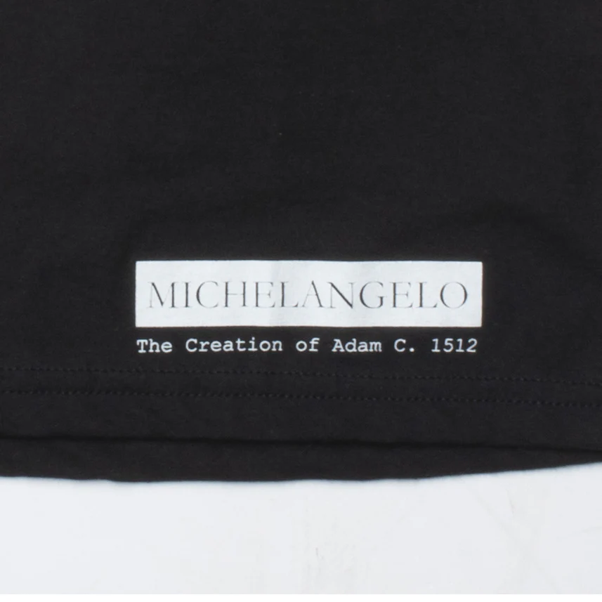 Michelangelo Creation Of Adam pocket long sleeve graphic tee - Image 3