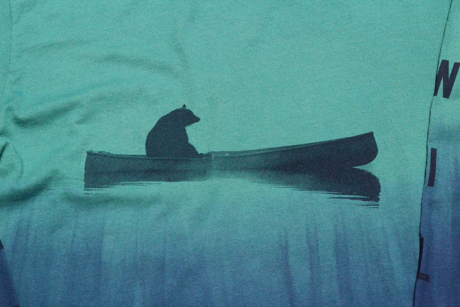 Up a Creek Bear in a Canoe Dip-Dye long sleeve graphic tee - Image 3